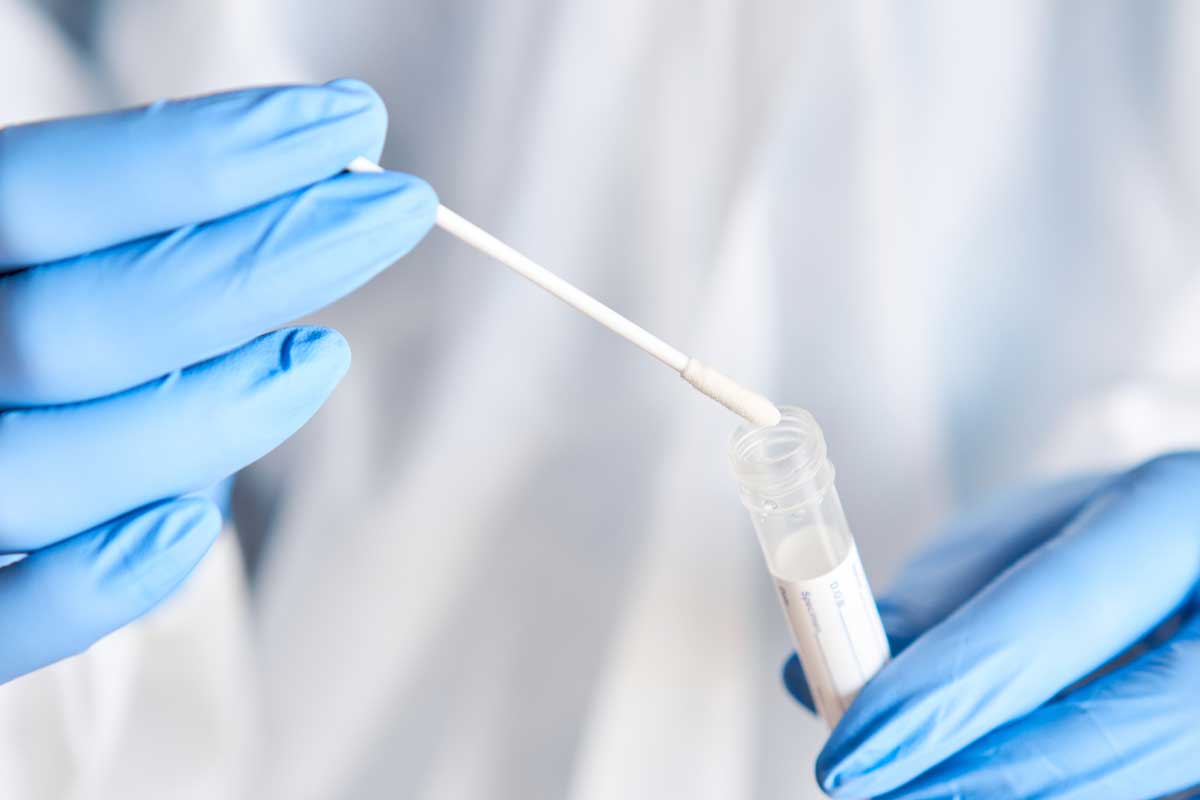 lab technician swab test